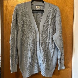 Button front aritzia light blue cardigan